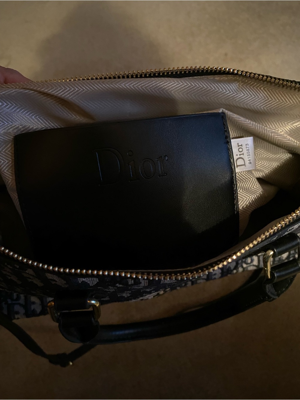 Dior Blue & Ivory the Oblique Barrel Satchel - Picture 7 of 7